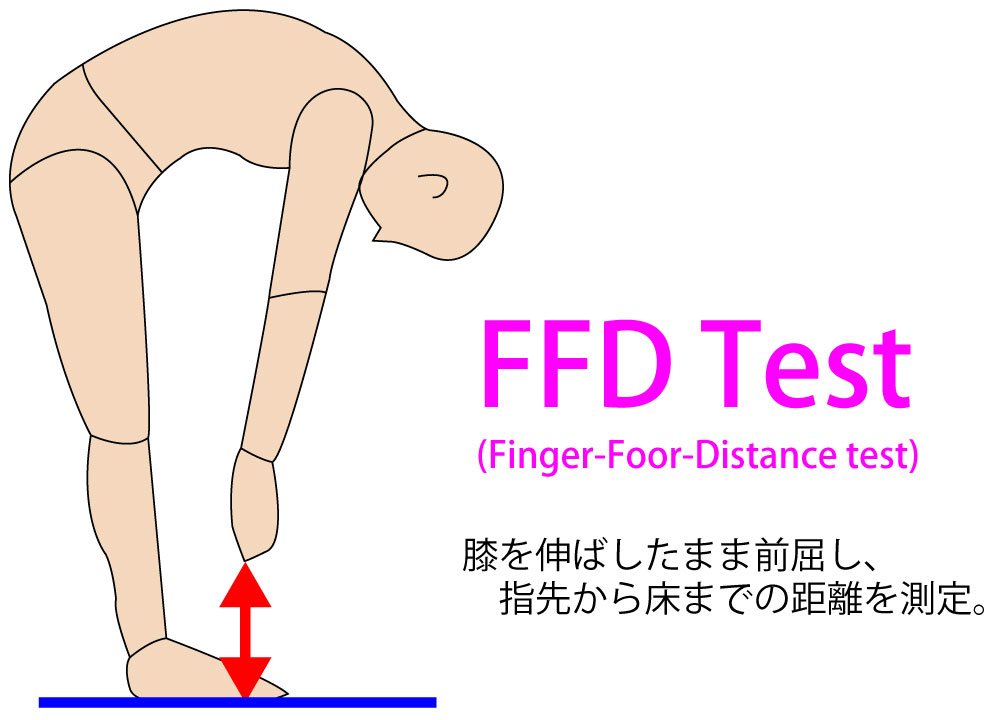 指床間距離(FFD)テスト【背部筋柔軟性テスト】